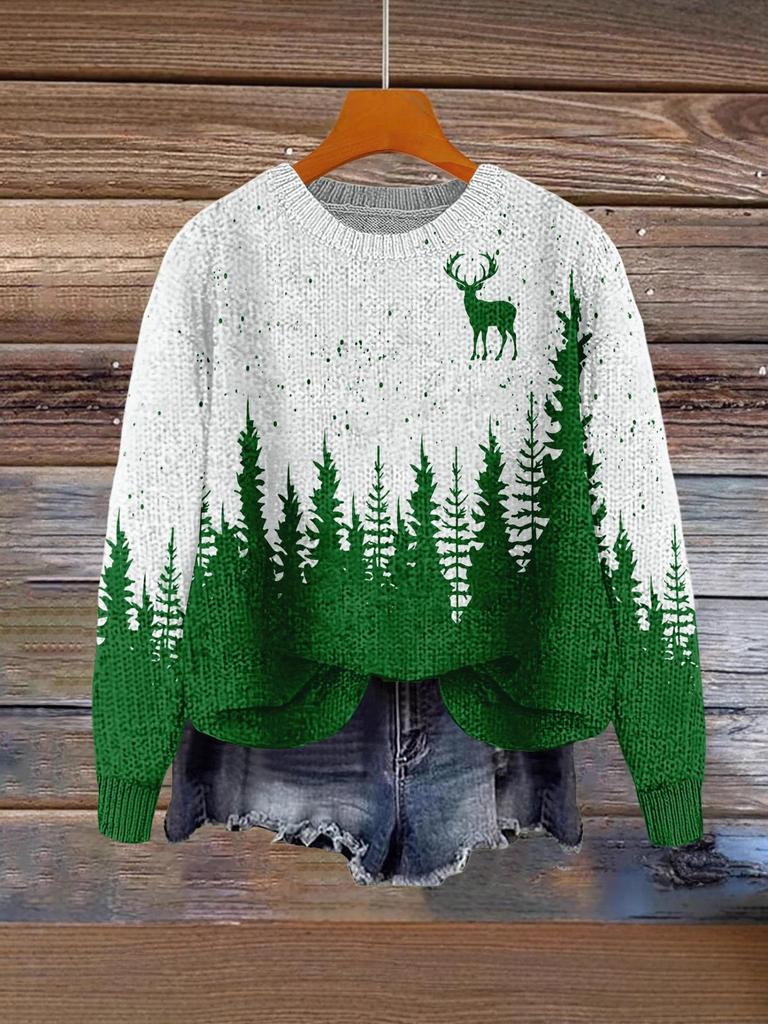 ZJW908-YT2 3D Print Christmas Pullover Sweater