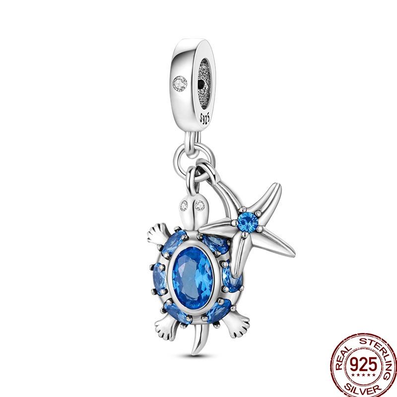 Copper Ocean Series Octopus Starfish Sea Fish Charms Beads Fit 3Mm Bracelets Diy Madam Jewelry Gift