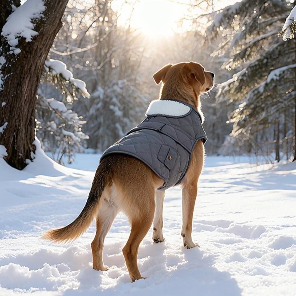 Fashion Warm Dog Winter Coat Thickened Adjustable Dog Thermal Clothing Soft Fleece High Collar Dog Sweatshirt Walking