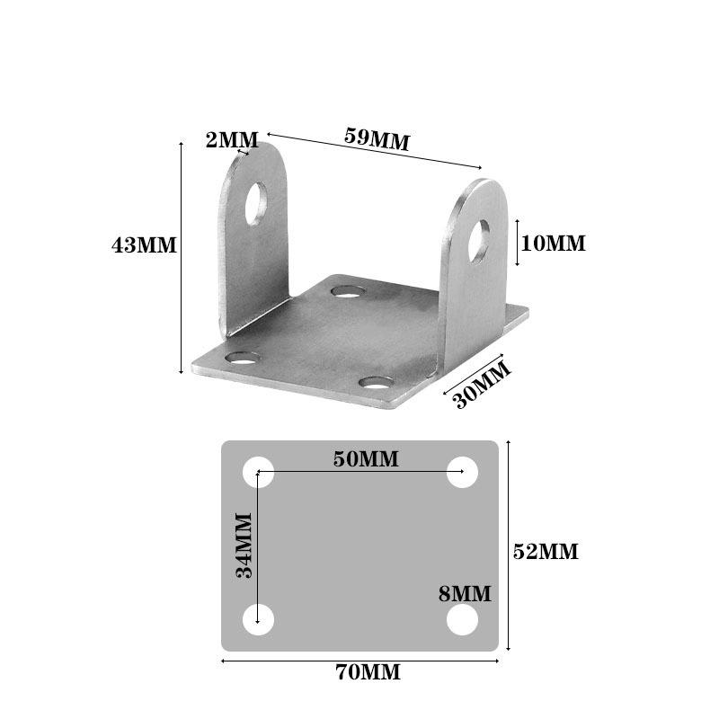 304 Stainless Steel Recessed T-Type Triangle Support Bracket with Lifting Lug