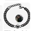 Cuban Chain Projection Bracelet: Personalized Photo and Text for Couples - Titanium Steel Jewelry for Men and Women