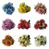 Dahlia Rose Daisy Artificial Flowers Multicolor Silk Petals Simulation Flower DIY Green Leaves Faux Flower Room Decoration