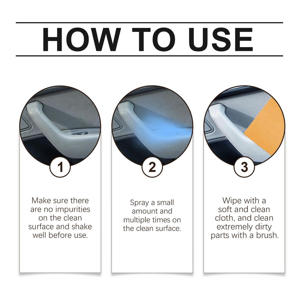 RAYHONG Car Interior Cleaner Car Interior Cleaning Refinishing Leather Fabric Plastic Cleaner