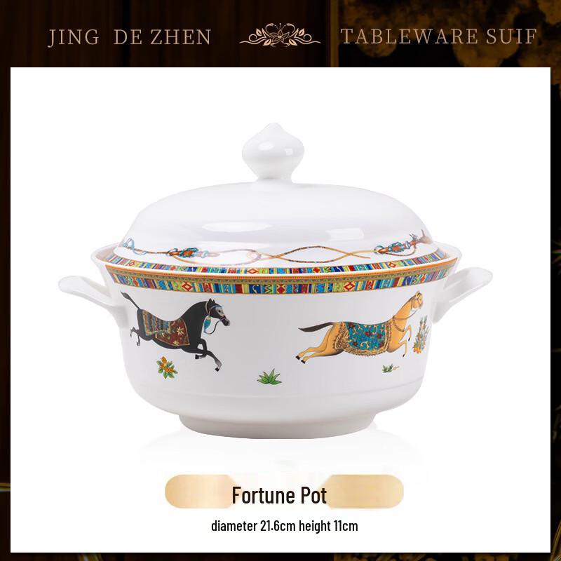 Ретро-фарфоровый горшок процветания из Цзиндэчжэня