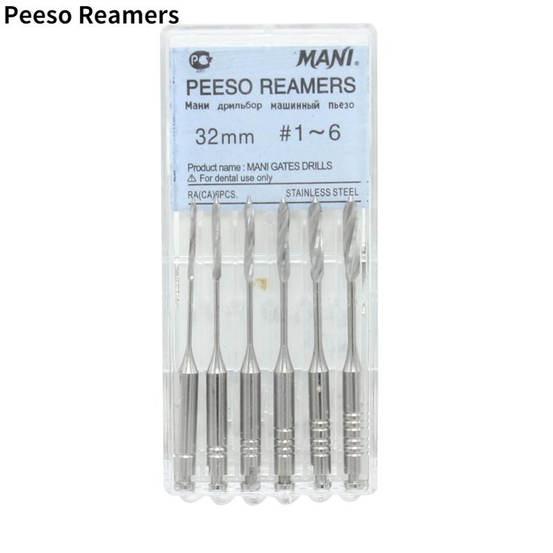 6pcs/pack 1-6# Dental Endodontic Drill Gates Reamers Rotary Paste Carriers 32mm/28mm Engine Use Stainless Steel  Files