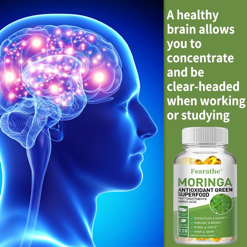 Polvere di Foglie di Moringa 120 Capsule Integratore Alimentare