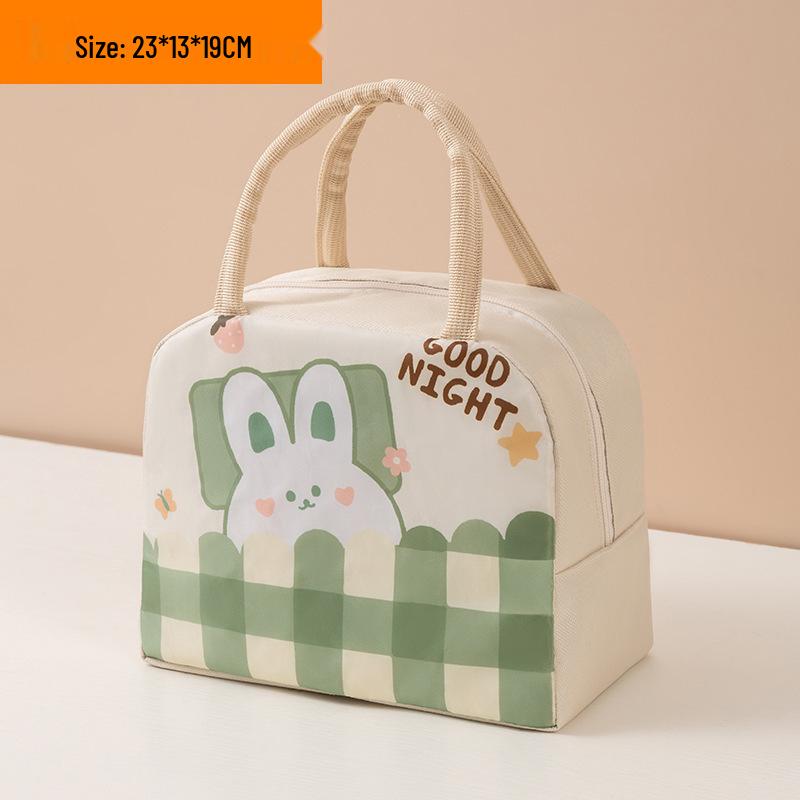 Stylish Cartoon Insulated Lunch Tote - Large Aluminum Foil Liner for Work, Picnics, Kids.