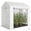 Loop-in Kas, Buiten Tomatenkas met Roldeur en Gaasramen, PE Afdekking, 200 x 140 x 200cm, Wit