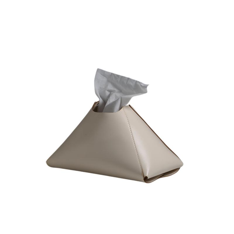 

Paper Towel Holder European Minimalist Pu Leather Pull-Out Paper Towel Holder Box Desktop Paper Towel Dispenser бежевий
