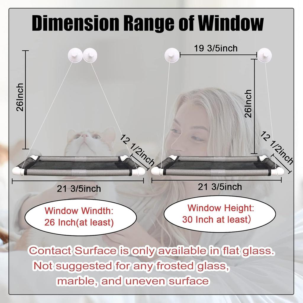 Cat Window Perch, Cat Hammock w/Fleece Blanket Upgraded Screw Suction Cups