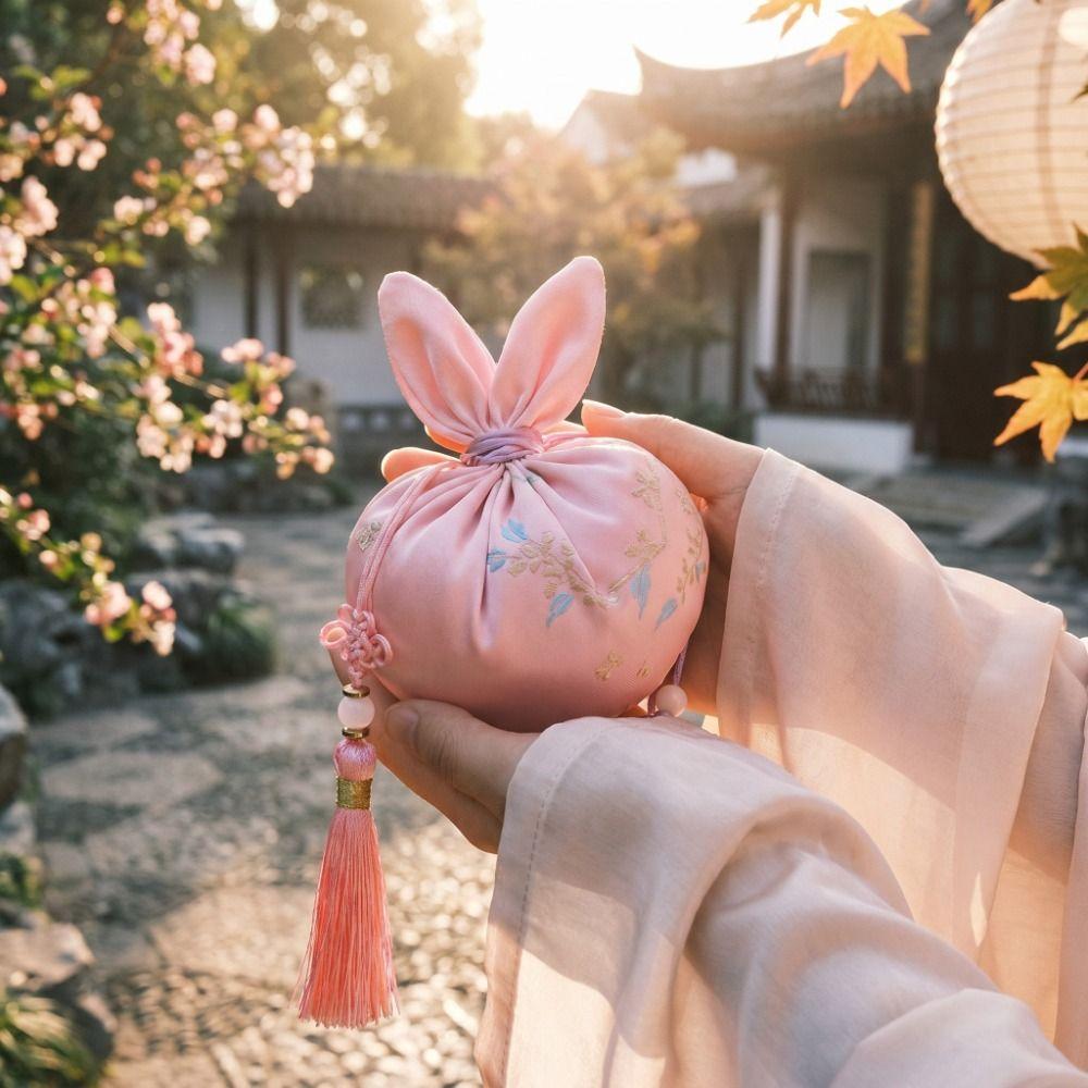 Handmade Mid-Autumn Festival Rabbit Sachet Bag Hanging Embroidery Sachet Pendant  Home Decor