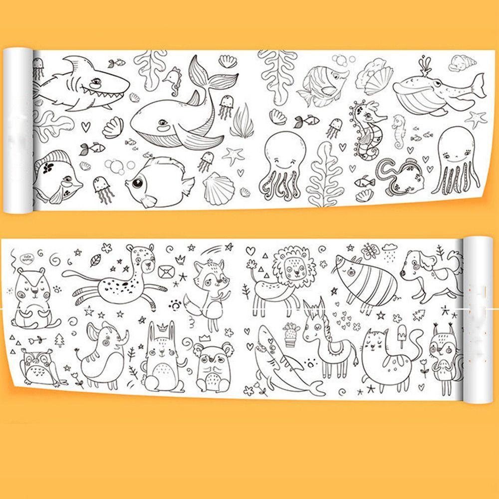 Blank Coloring Pages Children'S Drawing Scroll Color Filling Paper Scroll Children Drawing Roll