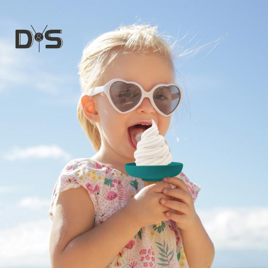 4Pcs Kids Popsicle Holders with Drip Catcher Ice Cream Stand with Dual Functional Design Easy To Clean Silicone Holder for Summer And Birthday Parties