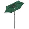 LED Illuminated Sun Umbrella Green 200 X 211 Cm Aluminum Frame