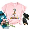 Funny Tshirt Girls Floral Yoga Butterfly Print Pink T Shirt Unisex Meditation Tshirt Femme Aesthetic Clothes Funny Tshirt Female