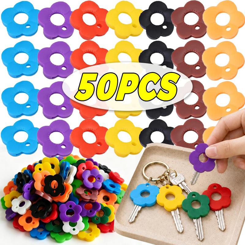 Flower Shape Silicone Keys Heads Covers Color Keys Sleeve Elastic Keys Identifiers Protector Organizer Protection Accessories