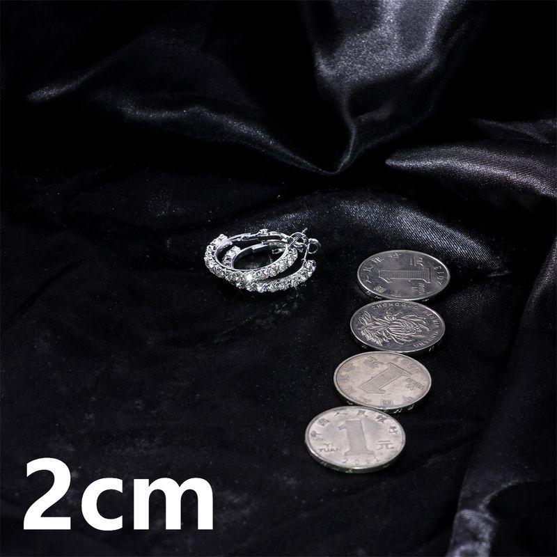

Large Simple Bracelet Earrings Circle European and American Exaggerated Earrings Women 2025 New High-Grade Circle Earrings Rhinestone Big Ear Ring Silver [2cm]]