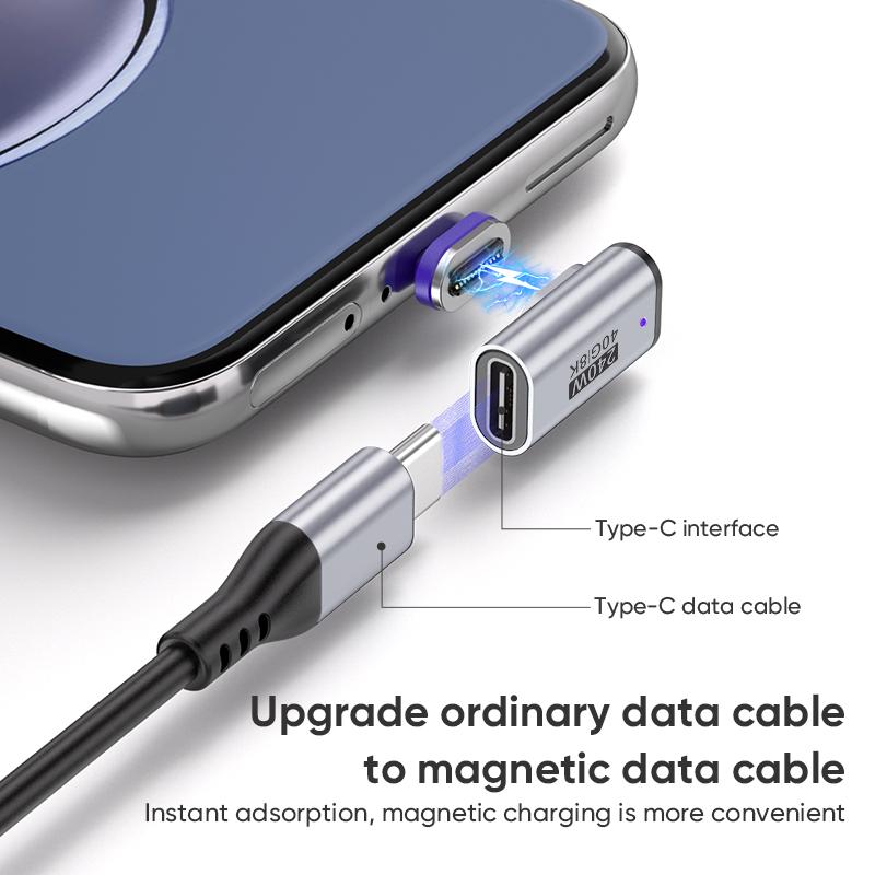 240W Magnetic Type-C Adapter USB-C to USB-C Fast Charging USB4.0 Connector 40Gbps 8K@60Hz Thunderbolt 4/3 for iPhone16 Macbook