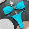 Para Praia 2025 Sexy Push Up Bikini Women Swimwear Metal Starfish Bandeau Thong Bikini Brazilian Swimsuit Female Bathing Suit