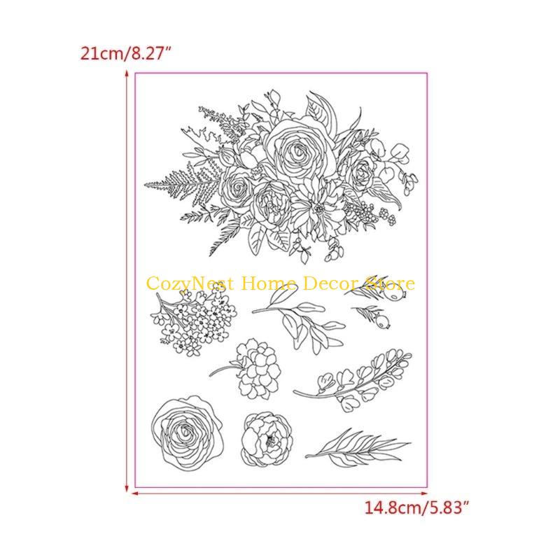 92MF Silicone Seal Stamp Flower Clear Stamps Embossing Photo Journal Album Decoration