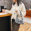 Retro Animal Pattern Underarm Bag Women Mini Plush Shoulder Handbags Purse