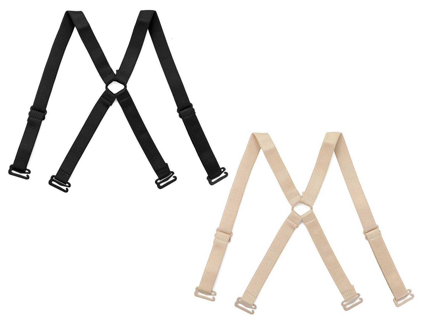 

uxcell Регулируемый бюстгальтер с перекрещенной спинкой 12 мм, доступен в телесном оттенке 1 и с черными бретелями, нескользящий, широкий,