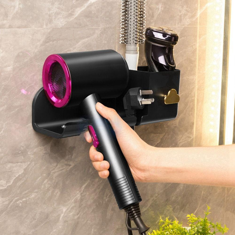 

Plastic Hair Dryer Holder Black Hairdryer Organizer Practical Straightener Stand Hair Brush white-A
