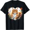 My Cat Is My Valentine Cute Orange Maine Coon Cat In a Heart T-Shirt for Men Women Girls Kids