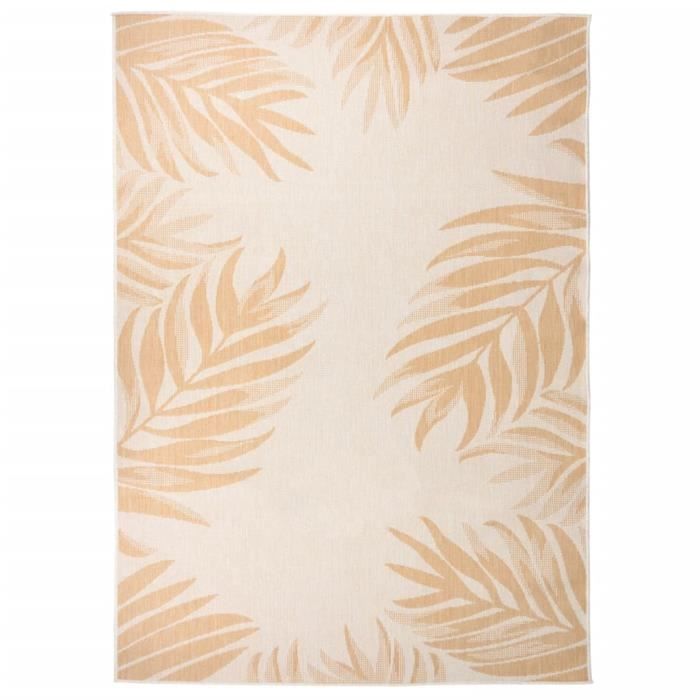VidaXL Outdoor Flatweave Rug 140x200 Cm Leaf Pattern