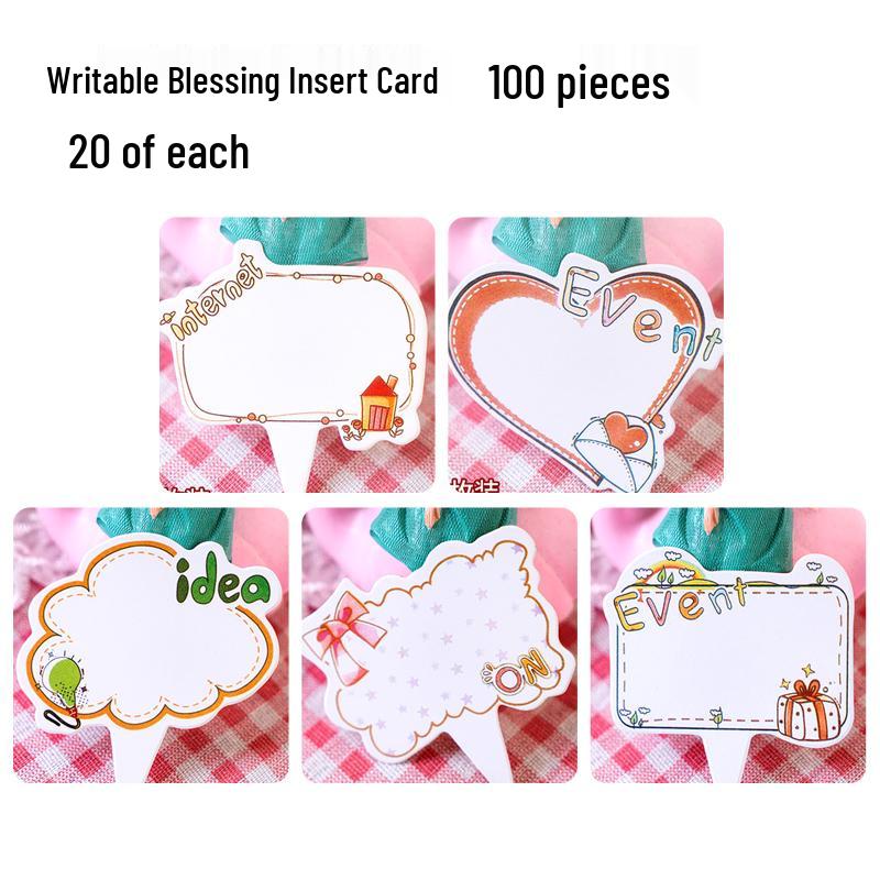 100-Piece Happy Birthday Cake & Dessert Insert Cards for Blessings & Writing