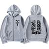 Fashionable Creative Fun Anime Print Sweatwear Thick Warm Autumn Winter Loose Oversized Casual Versatile Long Sleeves Zipper Coat Hoodies
