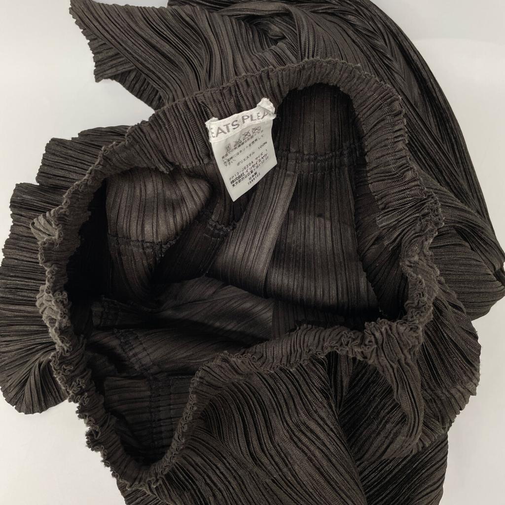 PLEATS PLEASE PP13-JG204 Brown Elastic Waist Pleated Skirt Skirt 1 BrownUsed