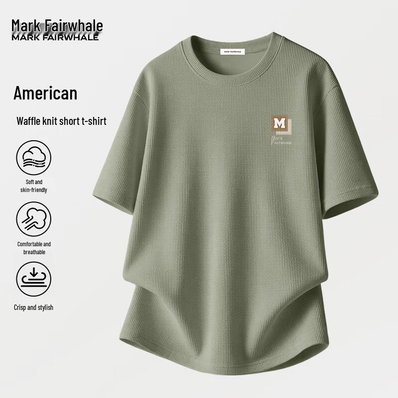 MARK FAIRWHALE Men's Heavy Waffle Knit Short Sleeve T-Shirt