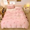 Cartoon Pink Strawberry Flannel Blanket for Kids Girls Soft Warm Lightweight Throw Blanket for Sofa Bed Traveling Camping Gifts