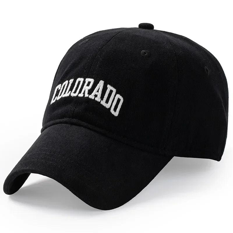 Deep Crown Wide Brim Large Size Baseball Cap Solid Color Versatile Letter Embroidery Breathable Sports Hat Adjustable Stretch Fit
