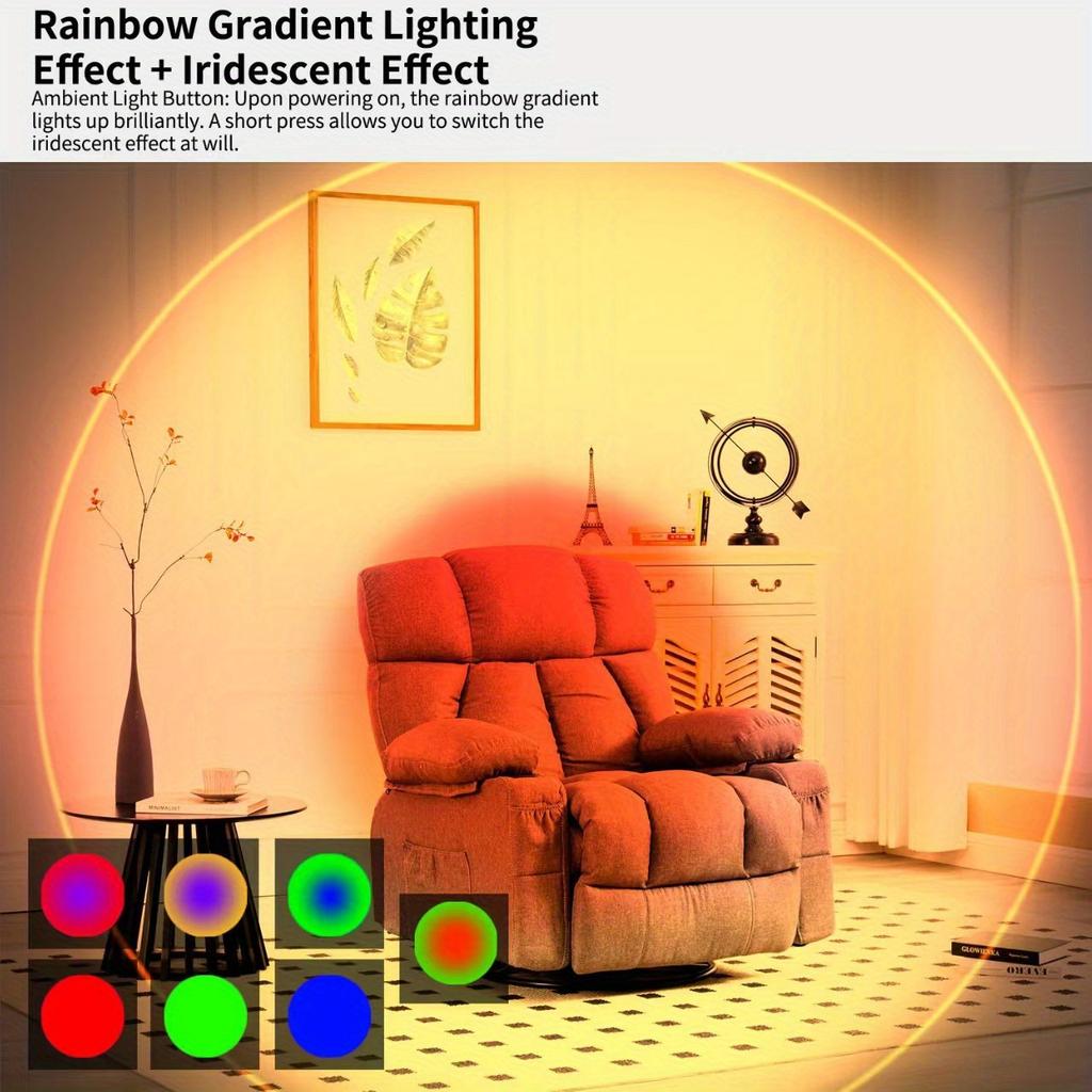Uppladdningsbar LED-nattlampa med rörelsesensor, RGB-tonad omgivningsljus, Dimbar inomhuslampa, Magnetisk trappbelysning, Lämplig för entré