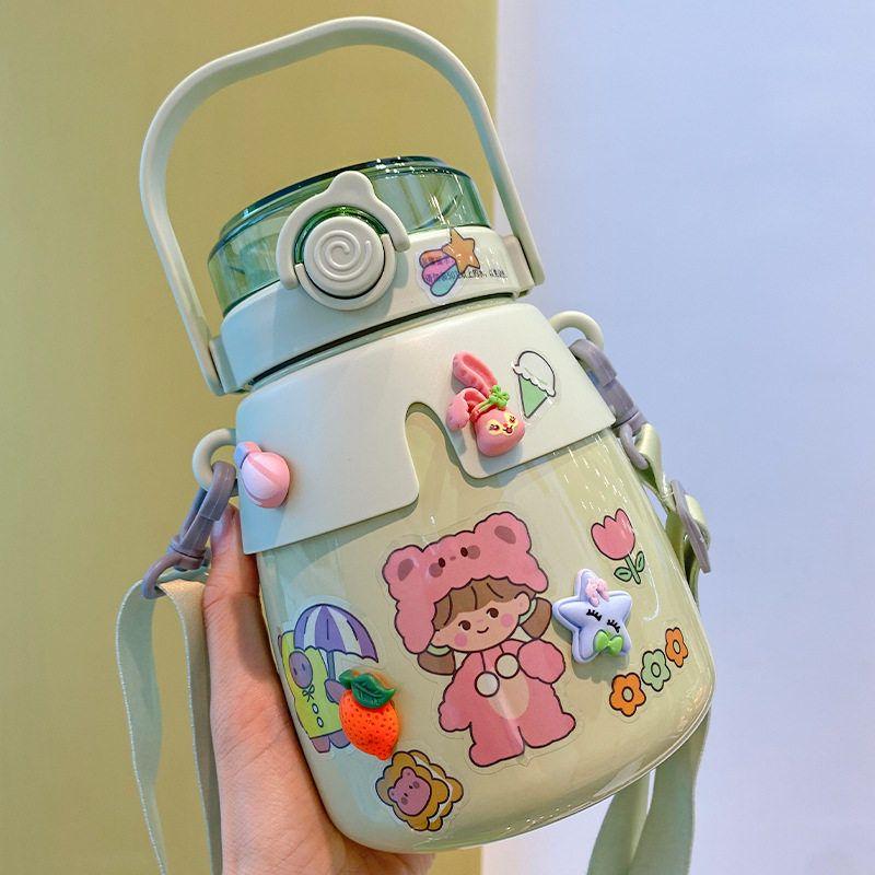 316L Large-Capacity Thermos Cup for Students, Cute and Creative Big Belly Cup, Popular Online Water Cup, Dual-Use Children's Cup