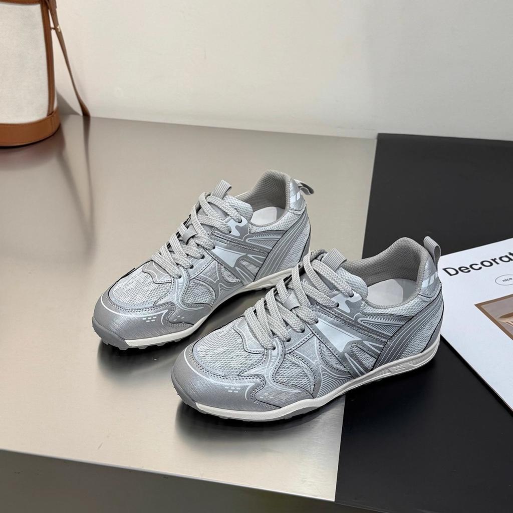 Empfohlene trendige und leicht zu tragende~ Leder-Mesh-Innenhöhe erhöhend deutsche Trainingsschuhe Damen atmungsaktiv vielseitig superweich Ballett Sport ein