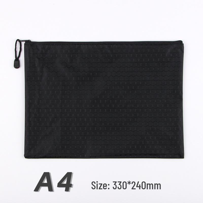 Creative Oxford Cloth A4 Document Bag - Waterproof, Colored Zipper, Handheld for Students or Office Use