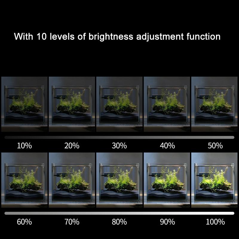 USB Fish Tank Clip Light, Dimmable Color, LED Aquarium Light for Aquatic Plant Grow Landscapes Decoration with Timer Function