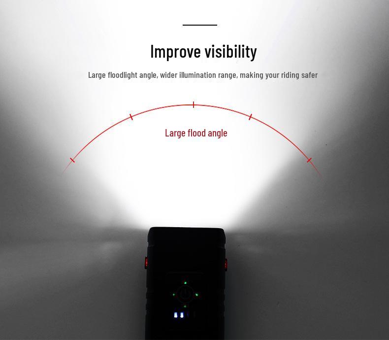 Aluminum Alloy Bike Headlight & Taillight Set: High-Brightness with Power Display for Night Riding
