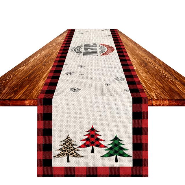 Christmas Decoration Table Runner Linen Table Runner Home Kitchen Restaurant New Year Dinner Anti -Fouling Table Runner