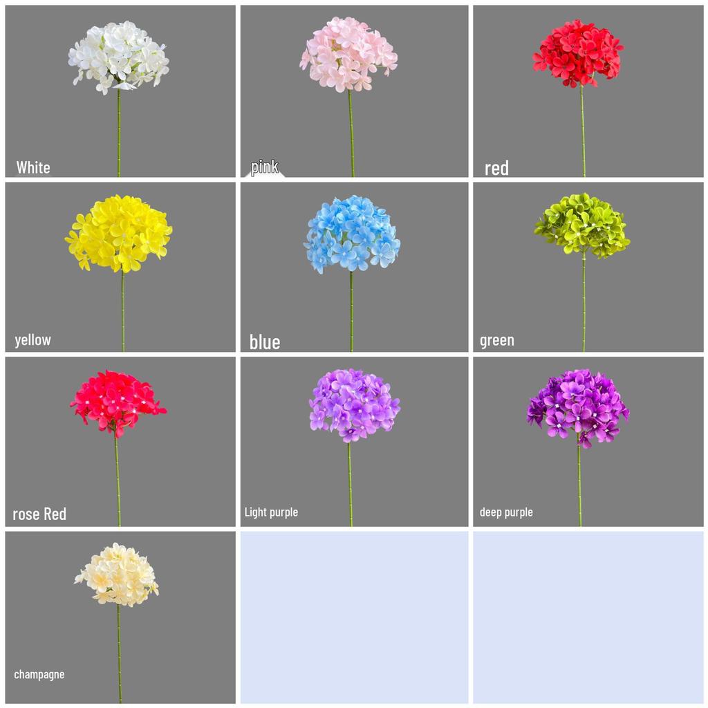 Single Stem Hydrangea, 72 Pieces - Wedding Flower Wall Decoration, Furniture Ornament, Flower Arrangement Material