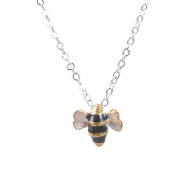 Moderne Silber-Schlüsselbein-Kette mit stilvollem Bienen-Anhänger Überraschungsgeschenk für Freundin Freund Geburtstag