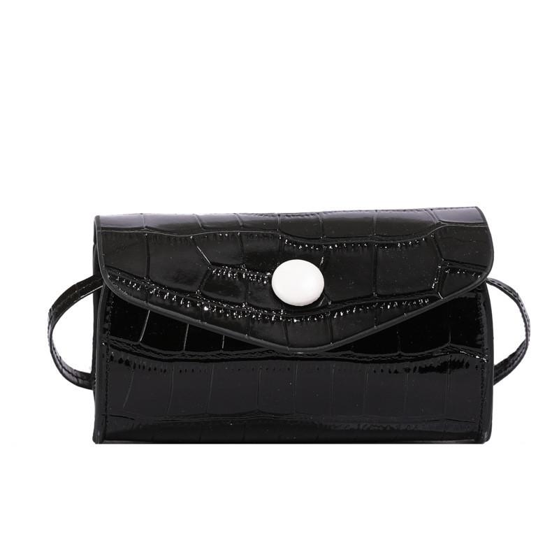 Стильная мини-сумка на плечо из ПУ для детей Модная однотонная сумка через плечо Black