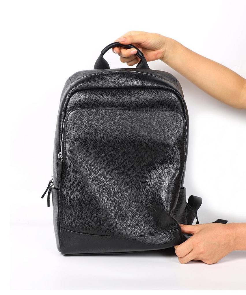 Zaino in Vera Pelle di Vacchetta da Uomo - Grande Capacità, Stile Casual Giovanile, Borsa a Spalla Doppia 2024 per Computer Portatili