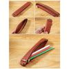 Leather Stylus Sleeve Portable Capacitive Pencil Case with Adjustable Elastic Band for Tablet Notebook Planner Folder