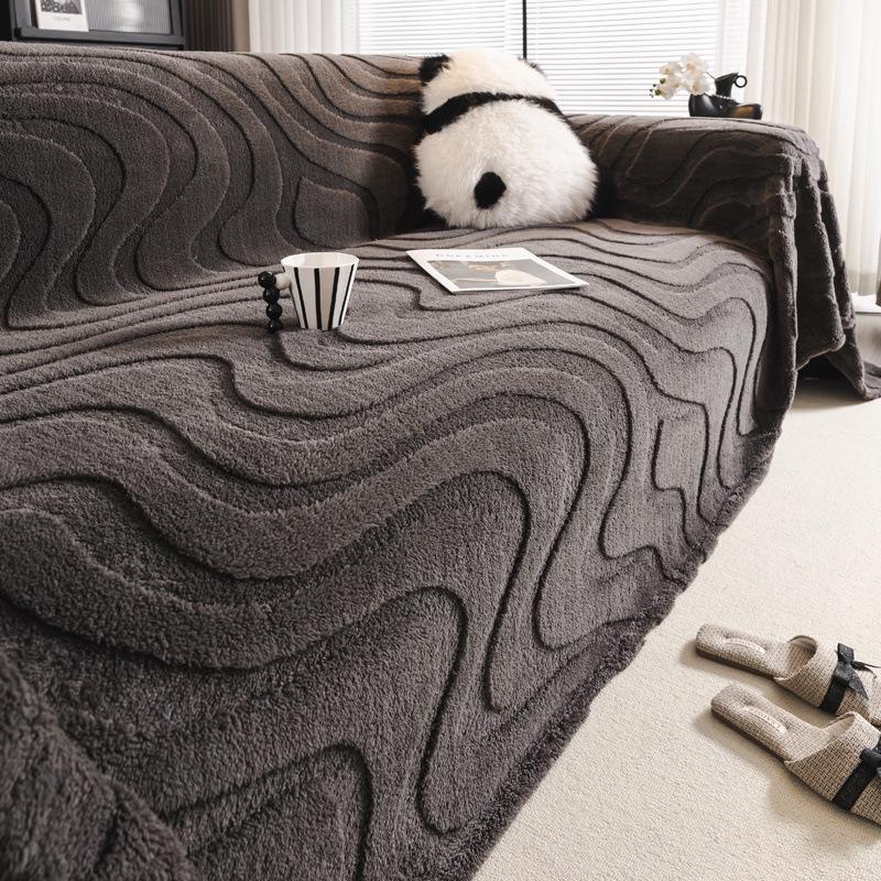Plush Non-Slip Cat-Scratch-Proof Sofa Cover for Autumn/Winter