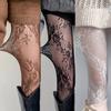 Harajuku Schwarz Weiß Braun Ausgeschnitten Spitze Netz Strumpfhose Floral Rattan Boden Strümpfe Sexy Damen Strumpfhose Mode Strumpfwaren