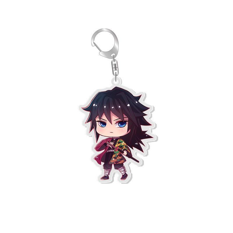 Demon Slayer Double-Sided Acrylic Keychain: Tanjiro, Nezuko, Zenitsu, Shinobu, Giyu Pendant